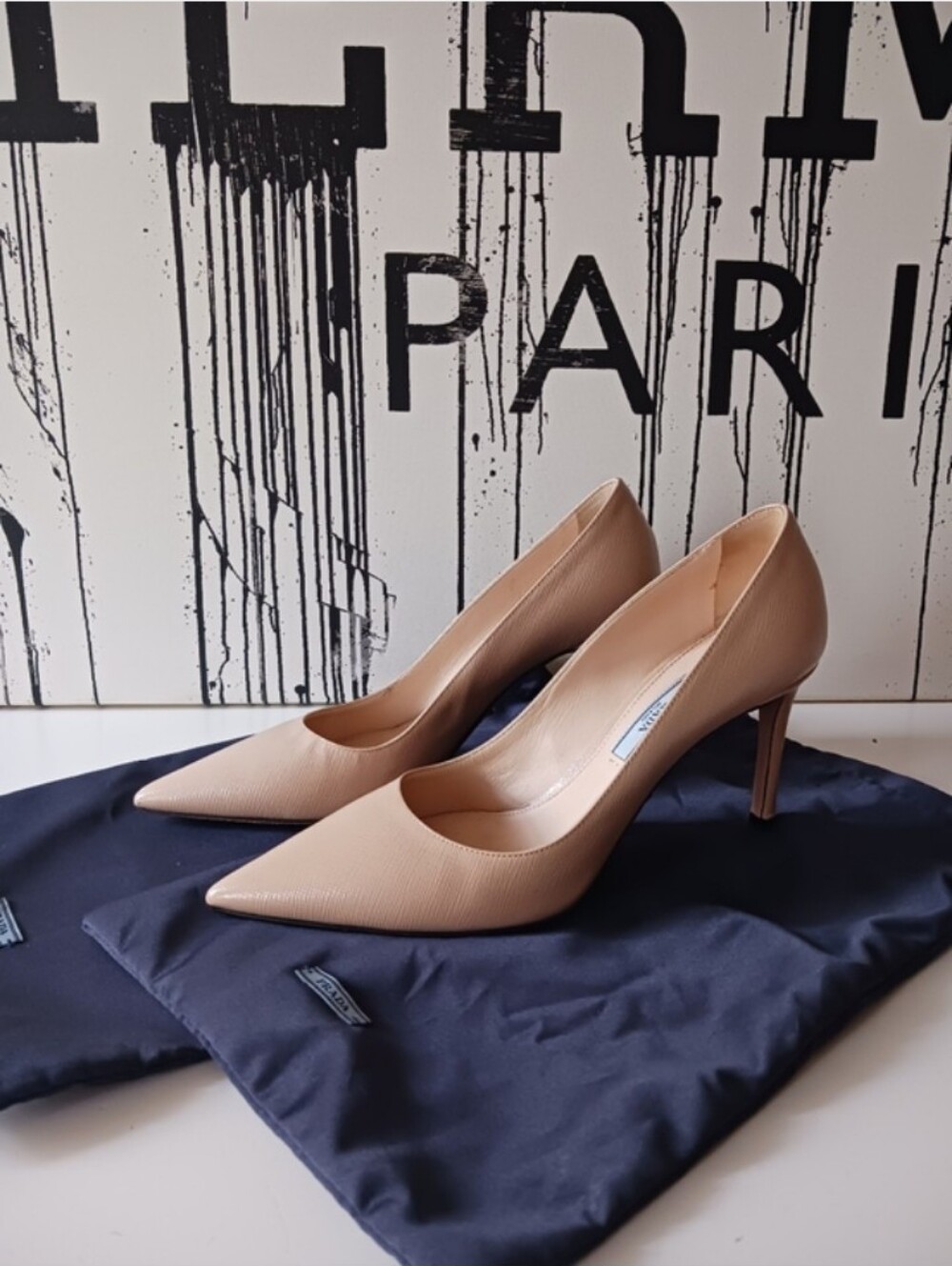 Prada Beige Pointed-Toe Women's Pumps Size 37.5